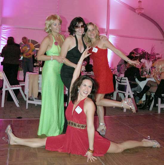 Sandra Sloan, Erin Keiran, Sabrina Bichao, and Sarah Rosenfield pose dramatically for the camera.