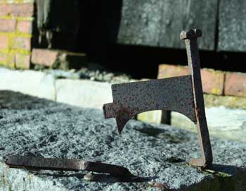 A boot scraper at the powder house. (Photo by Lisa Aciukewciz) A boot scraper at the powder house. (Photo by Lisa Aciukewciz)