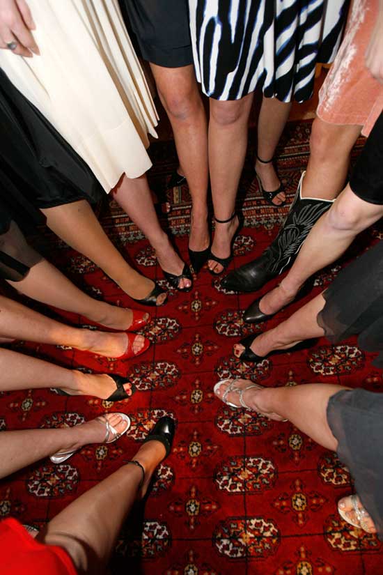 Short dresses, high heels, and a pair of cowboy boots at the Snowball. 