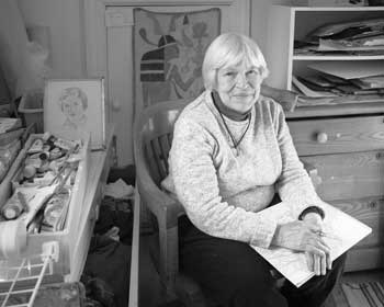 The artist relaxes in her home. (Photo by Richard Wolfson) The artist relaxes in her home. (Photo by Richard Wolfson)