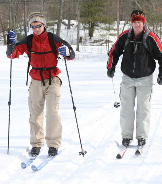 Matt Devau and Dave Zoller of Littleton cross-country ski on the Ryan land.