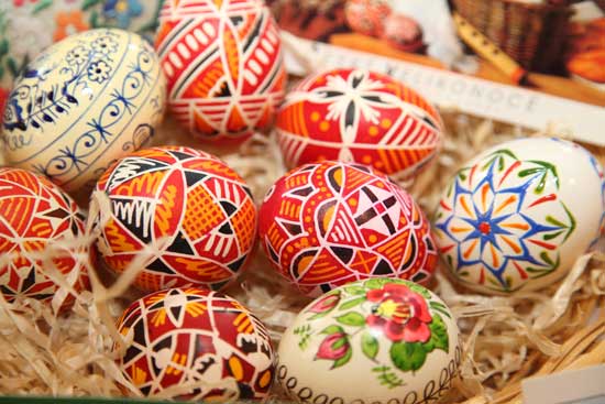 Hand-painted eggs from the Czech Republic were on display at the Festival of Cultures at the elementary school last Friday.