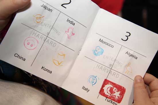 A passport shows all the countries to visit at the festival.