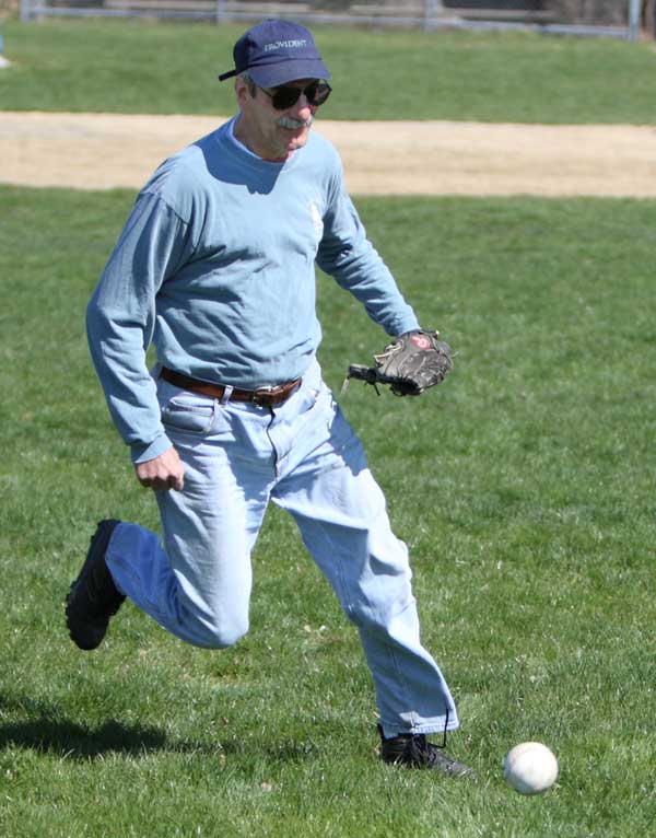 Paul Niemira hustles to get a grounder.