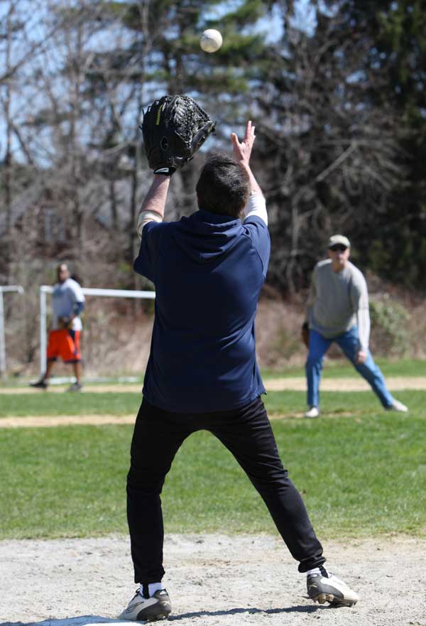Steve Brooks catches a pop-up.