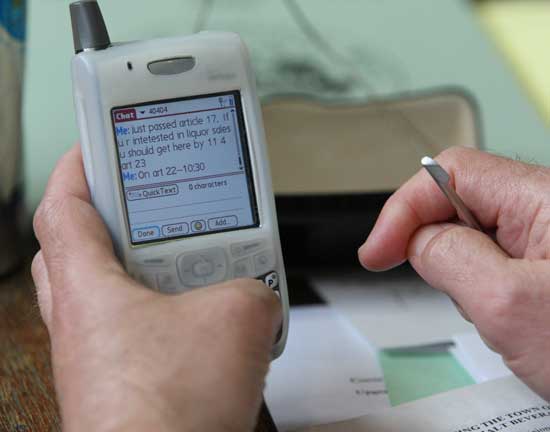 The age-old process of New England town meeting met with modern technology as vote results and information were immediately made available on Twitter.