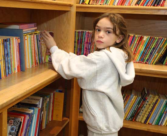 Leila Grant selects some chapter books. 