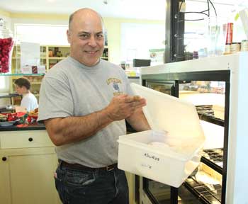 Chris Basile of the Quartdeck Fish Market delivers fresh fish for pickup at the General Store.(Photo by Lisa Aciukewicz) Chris Basile of the Quartdeck Fish Market delivers fresh fish for pickup at the General Store.(Photo by Lisa Aciukewicz)
