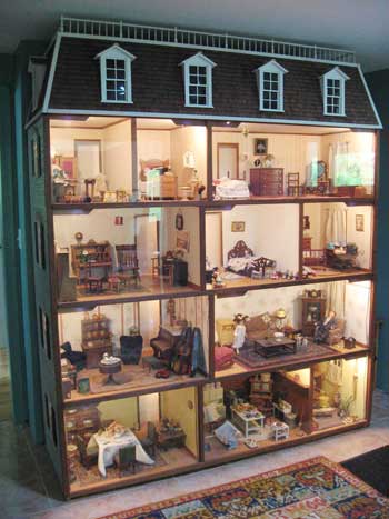 This Edwardian dollhouse fills an entire wall in Claudia Jarratt’s living room. (Photo by Laura Andrews) This Edwardian dollhouse fills an entire wall in Claudia Jarratt’s living room. (Photo by Laura Andrews)