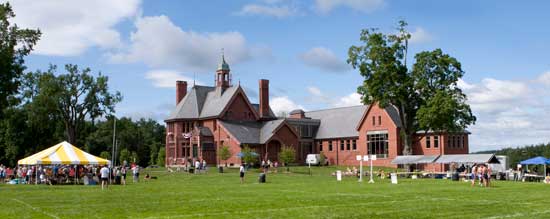 Getting ready for the festivities on the grounds of Old Bromfield.