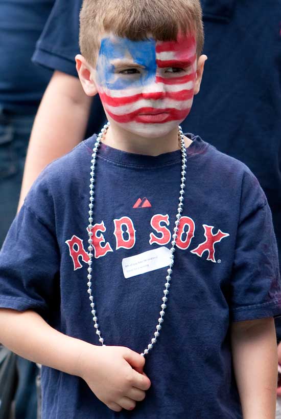 Gavin Maddalone, 6, wore his game face. (Photo by Ellen Harasimowicz)