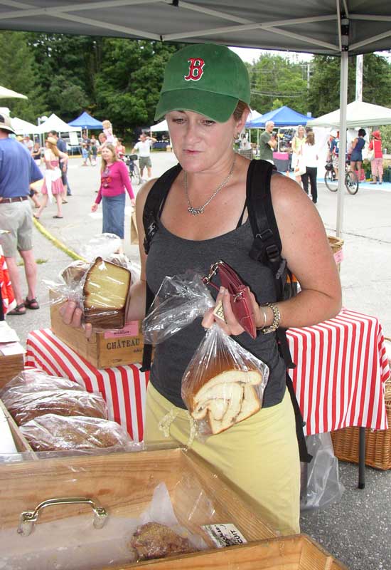 Jen Maddalone buys baked goods at The Biscuit.