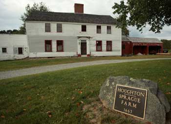 Initially marketed as a “tear down,” the Houghton-Sprague house on West Bare Hill Road is currently undergoing substantial renovation. (Photo by Lisa Aciukewicz) Initially marketed as a “tear down,” the Houghton-Sprague house on West Bare Hill Road is currently undergoing substantial renovation. (Photo by Lisa Aciukewicz)