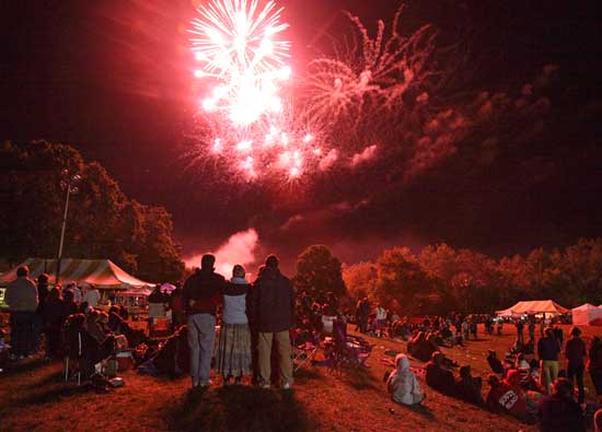 Fireworks light the night sky at the Lions Club Fall Festival on Sept. 20.