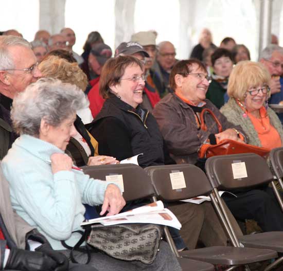 Harvard's Pat Hatch enjoys the auction.