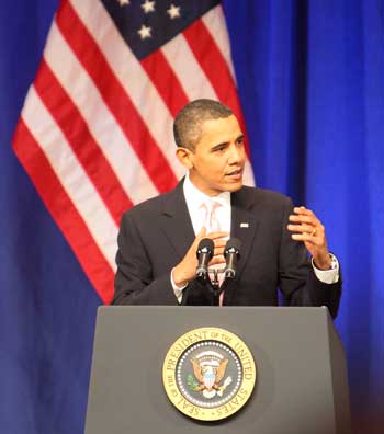 President Barack Obama delivers a speech at MIT on Oct. 23. (Photo by Lisa Aciukewicz) President Barack Obama delivers a speech at MIT on Oct. 23. (Photo by Lisa Aciukewicz)