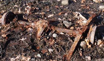 An old automobile axle was exposed after the drawdown of Bare Hill Pond. (Courtesy photo) An old automobile axle was exposed after the drawdown of Bare Hill Pond. (Courtesy photo)