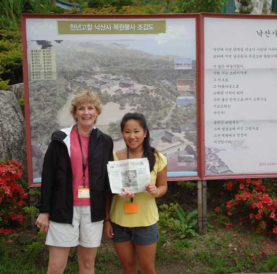 Ellen and Ali Bell-Irving of Old Littleton Road took the Press with them when they visited the Naksansa Temple in Gangwan-do Province, South Korea.