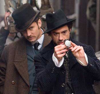 Jude Law (left) and Robert Downey Jr. star in Sherlock Holmes. (Courtesy photo)