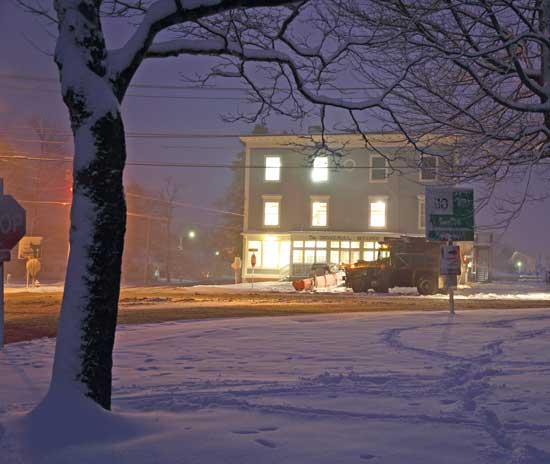 Snow coats the Common after yet another February snowstorm.