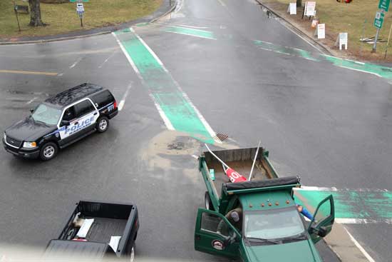 The DPW responds to the scene at 2:12 p.m.