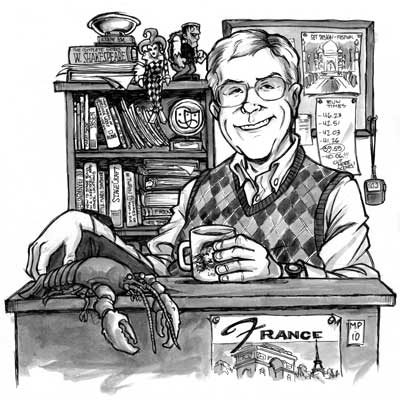 Illustration by Mark Poutenis, Bromfield '88. CLICK TO ENLARGE Illustration by Mark Poutenis, Bromfield '88. CLICK TO ENLARGE