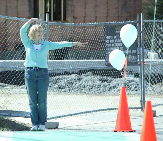 Jeannie Colony directs foot traffic.