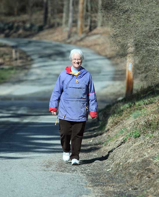 Joanne Williamson enjoys the walk.