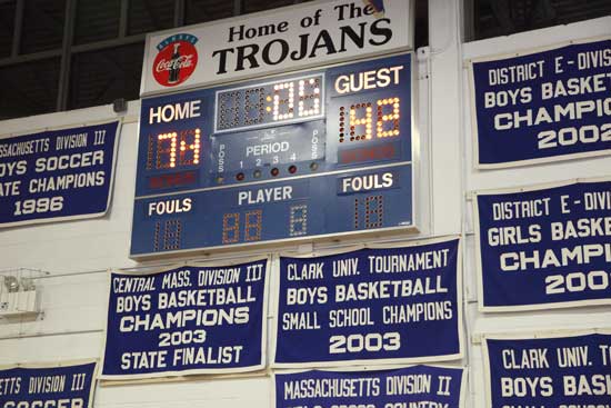 The final score shows the staff win it by a wide margin (and a little help from the referees).