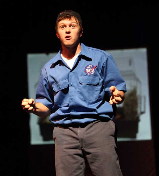 Junior Brett Keating plays a space shuttle mechanic in Defying Gravity, a role for which he won a state acting award.