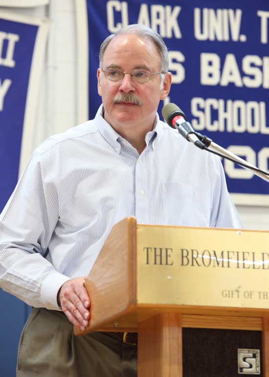 Moderator Bob Eubank presides.