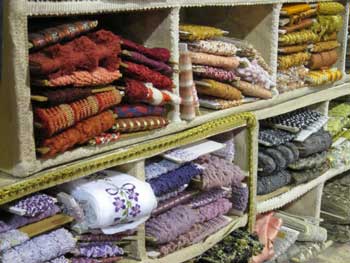 Hundreds of cards of lace and ribbon trim attract craftspeople and collectors. Hundreds of cards of lace and ribbon trim attract craftspeople and collectors.