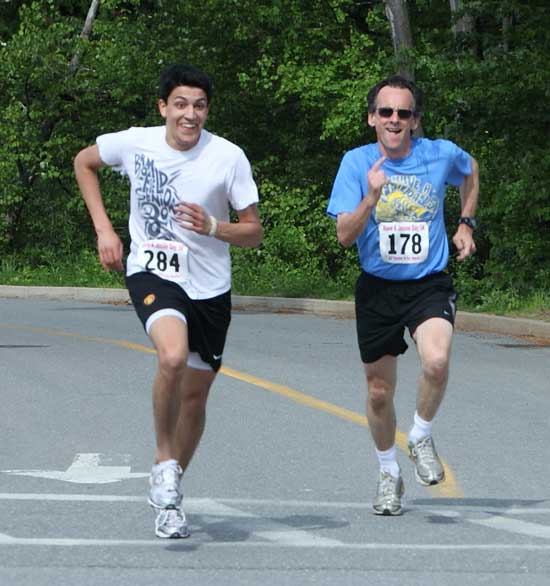 Keiron Stoddart and Steve Peisch give it their all.