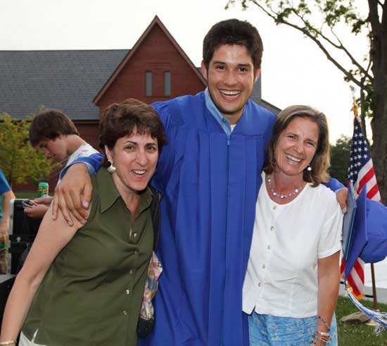 Arlene Sullivan (left), Dan Ockene, and Sharlene Tuttle catch up after graduation. Arlene was Dan’s fourth-grade teacher, and Sharlene was Dan’s fifth-grade teacher at the elementary school.