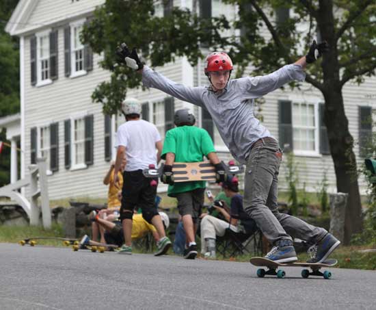 Alex Newton of Bristol, RI, shows some flair on the freeride competition.