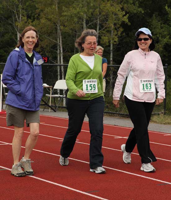 From left:  Mimi Dorward, Debbie Kaegebein, and Terry Symula prefer a more leisurely pace.