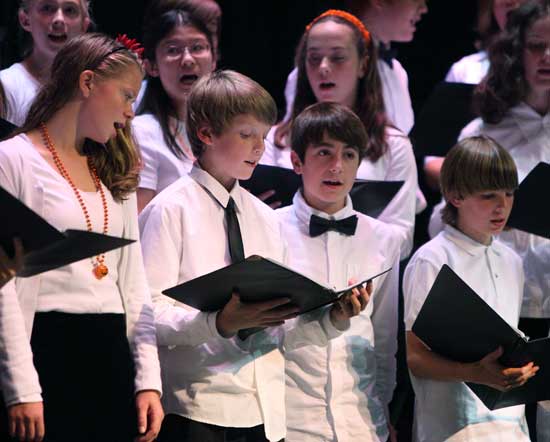 Middle schoolers fill the Cronin Auditorium with music at Bromfield's choral concert.