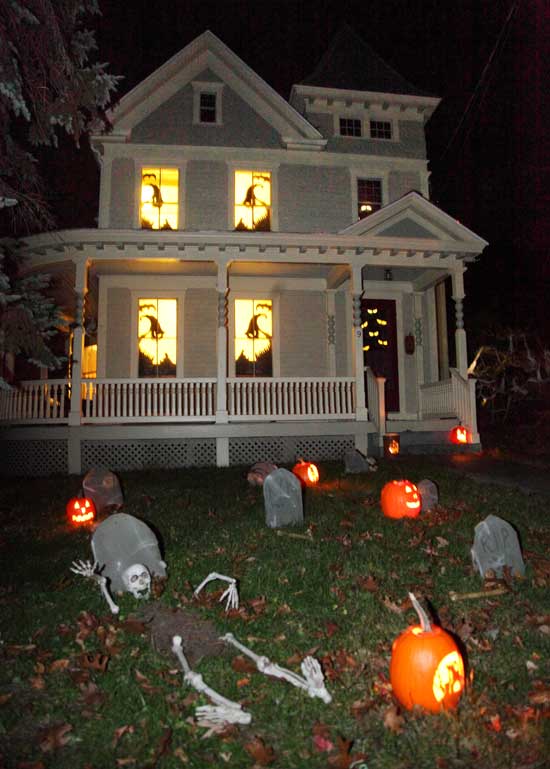 The L'Ecuyer house on the Common is decked out for Halloween.