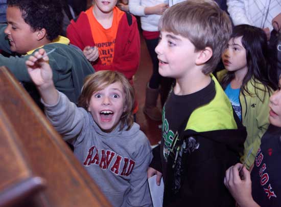 Gabriel Sennott appears to be the most excited winner of a turkey at the turkey raffle on Nov. 12.