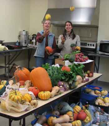 Betsy Williams (left) and Susie Macrae juggle some of the harvest. (Courtesy photo) Betsy Williams (left) and Susie Macrae juggle some of the harvest. (Courtesy photo)