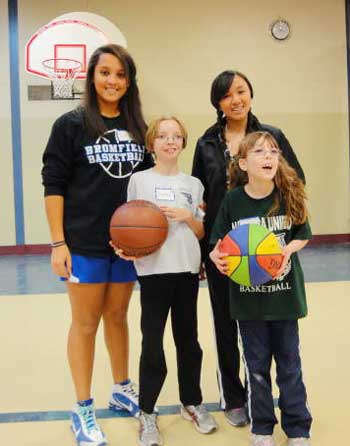 From left: volunteers and players Brittany Lee, Sydney Meininger, Amanda Sundheimer, and Riley Allard. (Courtesy photo) From left: volunteers and players Brittany Lee, Sydney Meininger, Amanda Sundheimer, and Riley Allard. (Courtesy photo)