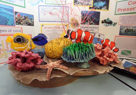 A replica of a coral reef by sophmore Nicole Lynch.