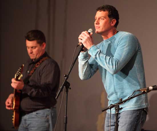 John Bakis (left) and David Lapine perform “Before You Accuse Me” by Bo Diddley.