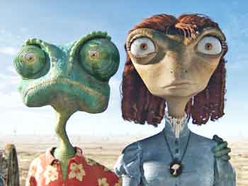 Rango (voiced by Johnny Depp) and Beans (voiced by Isla Risher).(Courtesy photo) Rango (voiced by Johnny Depp) and Beans (voiced by Isla Risher).(Courtesy photo)