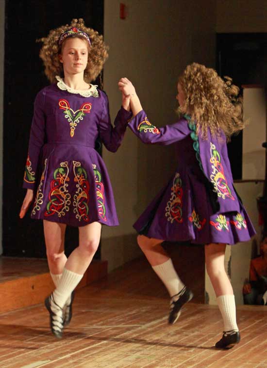 Kara Kennedy dances an Irish jig with sister Deidre.