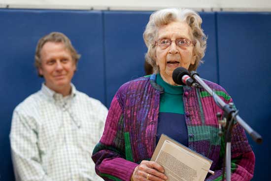 Ninety-five-year-old Phyllis Newman comments that Harvard is a beautiful town to grow old in and adds, “Now isn’t it time we move this article on?” in reference to Article 17.
