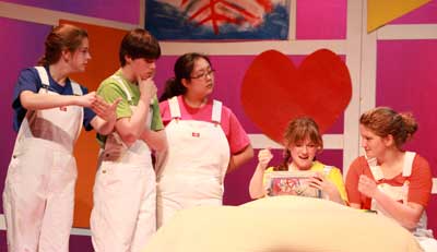 From left: Mackenzie Klem, Danny Hayward, Youlan Xiu, Jordan Davy, and Aly Marteney in The Yellow Boat. (Photo by Lisa Aciukewicz) From left: Mackenzie Klem, Danny Hayward, Youlan Xiu, Jordan Davy, and Aly Marteney in The Yellow Boat. (Photo by Lisa Aciukewicz)