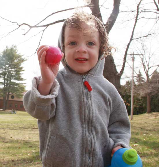 Four-year-old Seth Anthony Karsten can’t believe his luck!