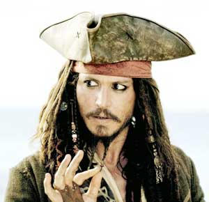 Johnny Depp stars as Captain Jack Sparrow in Pirates of the Caribbean: On Stranger Tides. Johnny Depp stars as Captain Jack Sparrow in Pirates of the Caribbean: On Stranger Tides.
