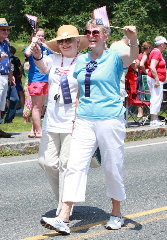 Arline Marteney and Pat Jennings march in the parade.  (Photo by Lisa Aciukewicz)